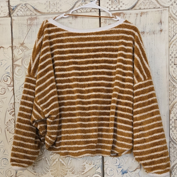 Free People Sweaters - Free People Womwns Sz MED Breton Striped Pullover Sweater Cozy Sodr Orange